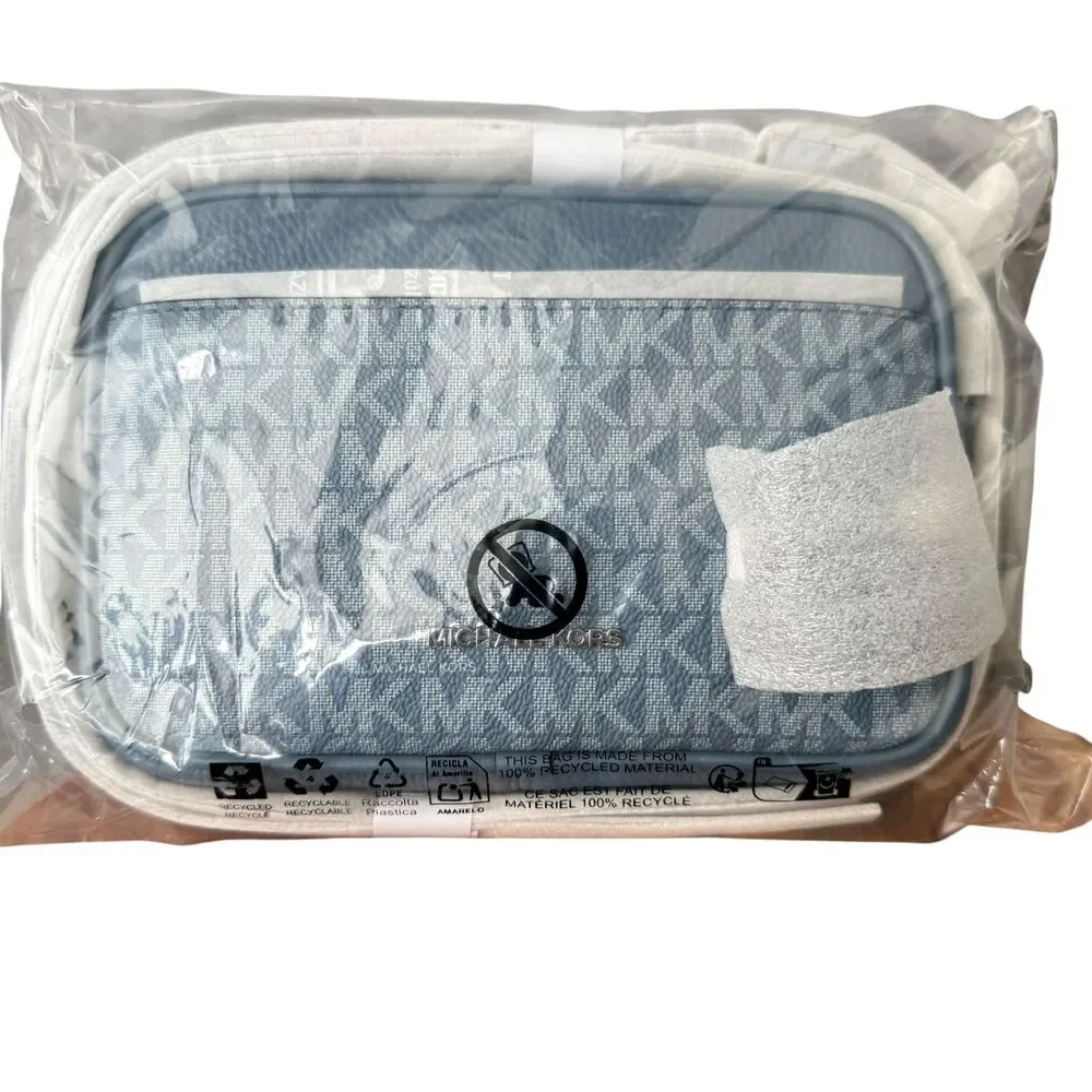 Michael Kors Jet Set Travel Small Denim Logo Camera Crossbody Bag 35S6STVC1V NEW